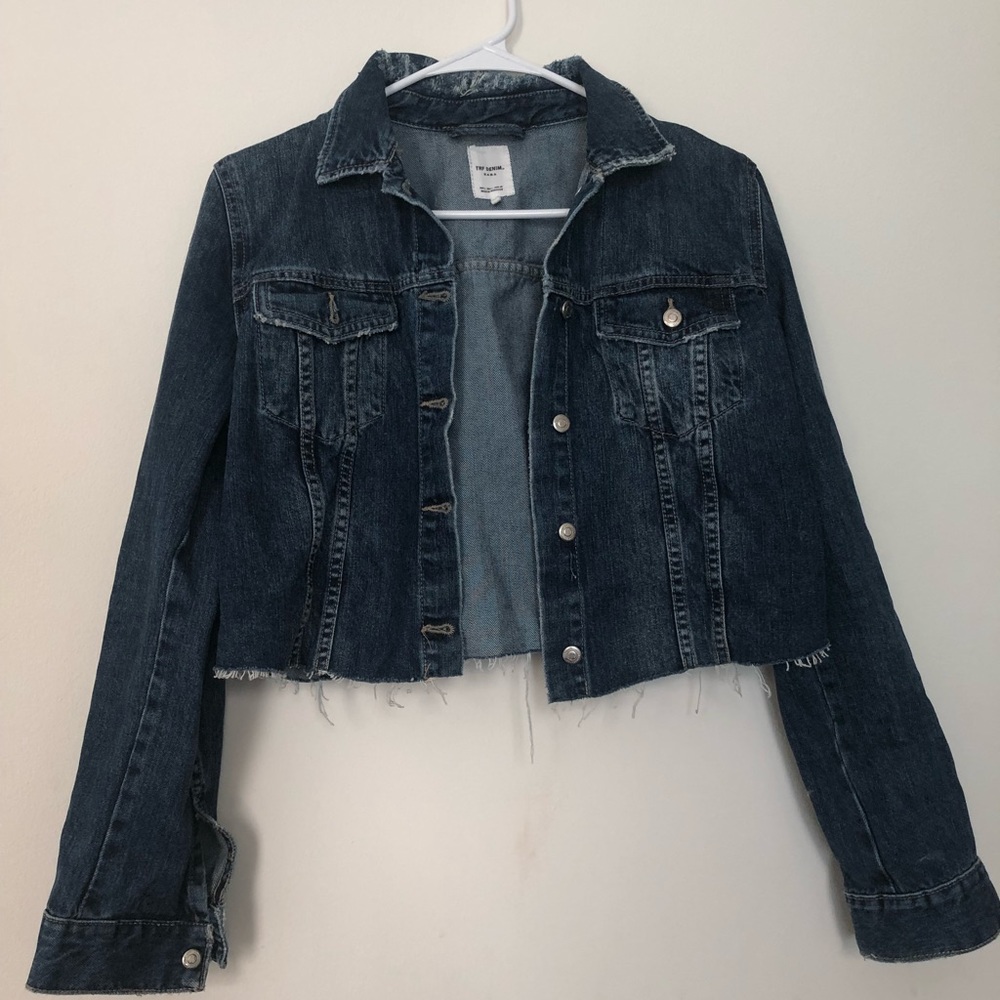 Zara cropped and frayed denim jacket